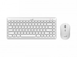 Tastature: GENIUS LuxeMate Q8000 Wireless Keyboard + Mouse YU White