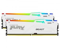 Memorije DDR 5: DDR5 64GB 5600MT/s KINGSTON KF556C36BWEAK2-64 Fury Beast RGB White Expo